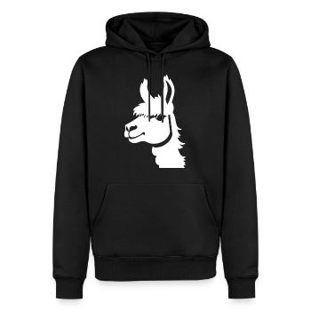 Lustige Lama Silhouette Freche lustige Lamas - Männer Premium Bio Hoodie - Schwarz - Vorne - Nico (187cm)