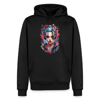 Gamer Girl : Style de survie - Sweat à capuche Premium bio Homme - noir - Devant - Nico (187cm)