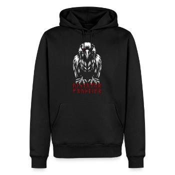 Corbeau d’un Viking nordique - Corbeau du Valhalla - Sweat à capuche Premium bio Homme - noir - Devant - Nico (187cm)