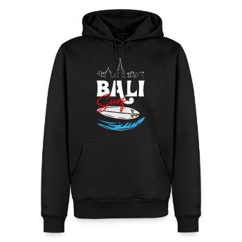 Bali Surfing - Männer Premium Bio Hoodie - Schwarz - Vorne - Nico (187cm)