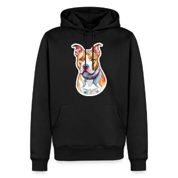 American Staffordshire Terrier Aquarelles - Sweat à capuche Premium bio Homme - noir - Devant - Nico (187cm)