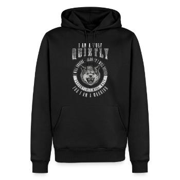 Wolf Guide Nature - Men’s Premium Organic Hoodie - black - Front - Nico (187cm)