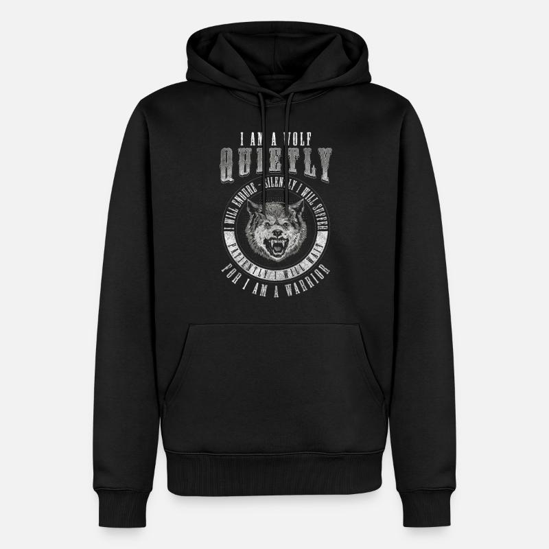 Guide Loup Nature - Sweat à capuche Premium bio Homme - noir