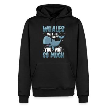 Wale Fisch Meeresbewohner - Männer Premium Bio Hoodie - Schwarz - Vorne - Nico (187cm)