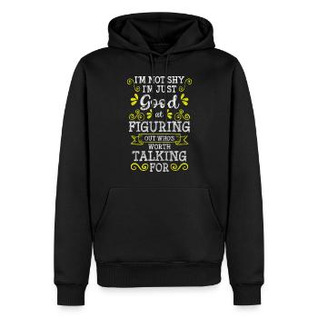 Les loups solitaires évitent les réflexions sociales - Sweat à capuche Premium bio Homme - noir - Devant - Nico (187cm)