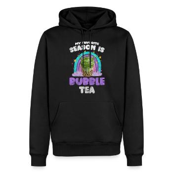 Bubble Tea Sirop sucré Boisson à emporter - Sweat à capuche Premium bio Homme - noir - Devant - Nico (187cm)