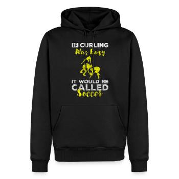 Curling Wischen - Männer Premium Bio Hoodie - Schwarz - Vorne - Nico (187cm)