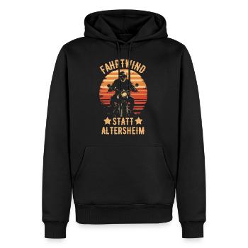 Motorcycle Vintage Retiree Retirement Funny Saying - Men’s Premium Organic Hoodie - black - Front - Nico (187cm)
