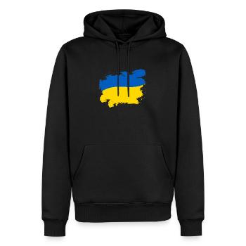 Ukraine - Männer Premium Bio Hoodie - Schwarz - Vorne - Nico (187cm)