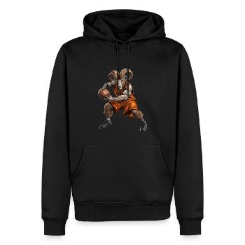 Basketteur Capricorne - Sweat à capuche Premium bio Homme - noir - Devant - Nico (187cm)