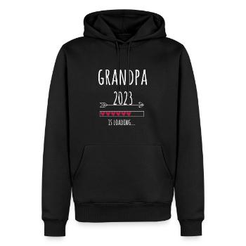 Le futur grand-père 2023 sera invité grand-père - Sweat à capuche Premium bio Homme - noir - Devant - Nico (187cm)