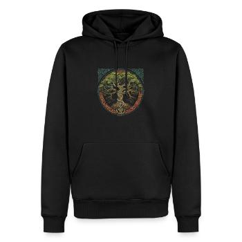 Yggdrasil Weltenbaum Asatru Heidentum Germanisch - Männer Premium Bio Hoodie - Schwarz - Vorne - Nico (187cm)