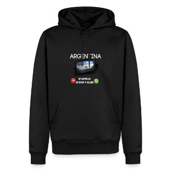 argentina - Sweat à capuche Premium bio Homme - noir - Devant - Nico (187cm)