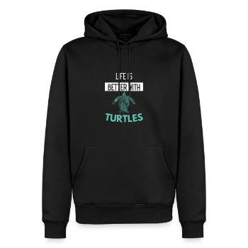 Haustier Ozean Tier Geschenk Meeresschildkröte - Männer Premium Bio Hoodie - Schwarz - Vorne - Nico (187cm)