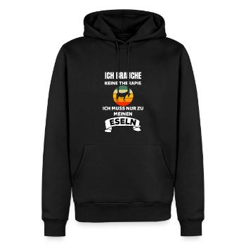 Bauernhof Tier Lustiges Retro Esel - Männer Premium Bio Hoodie - Schwarz - Vorne - Nico (187cm)