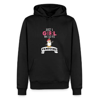 Fille Animal Lover Cadeau de Noël Pingouin - Sweat à capuche Premium bio Homme - noir - Devant - Nico (187cm)