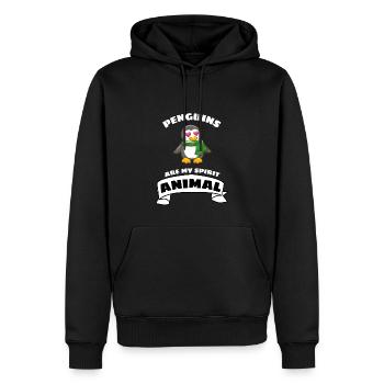 Tierliebhaber Herz Antarktis Tier Vogel Pinguin - Männer Premium Bio Hoodie - Schwarz - Vorne - Nico (187cm)