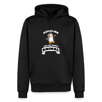 Oiseau Drôle Cadeau Antarctique Animal Pingouin - Sweat à capuche Premium bio Homme - noir - Devant - Nico (187cm)