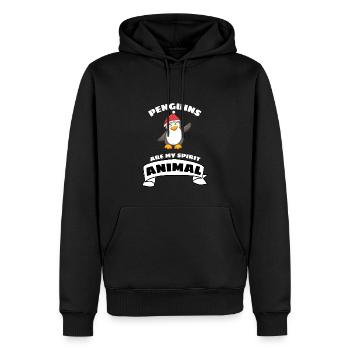 Vogel Weihnachten Geschenk Weihnachtsmann Pinguin - Männer Premium Bio Hoodie - Schwarz - Vorne - Nico (187cm)