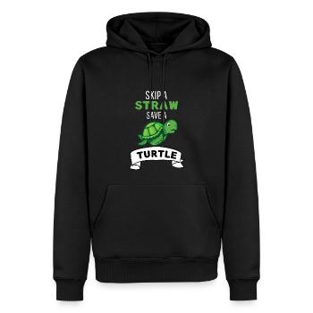 Amoureux des animaux de mer Tortue animale de mer - Sweat à capuche Premium bio Homme - noir - Devant - Nico (187cm)