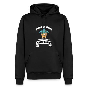 Été Plage Animal Fille Cadeau Tortue - Sweat à capuche Premium bio Homme - noir - Devant - Nico (187cm)