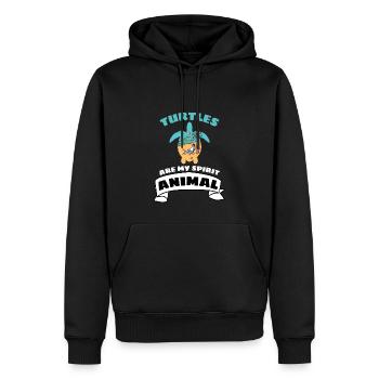 Été Plage Animal Drôle Cadeau Tortue - Sweat à capuche Premium bio Homme - noir - Devant - Nico (187cm)