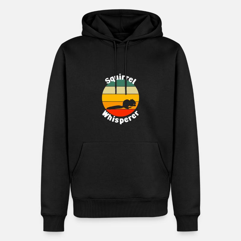 Lustiges Eichhörnchen Flüsterer - Männer Premium Bio Hoodie - Schwarz