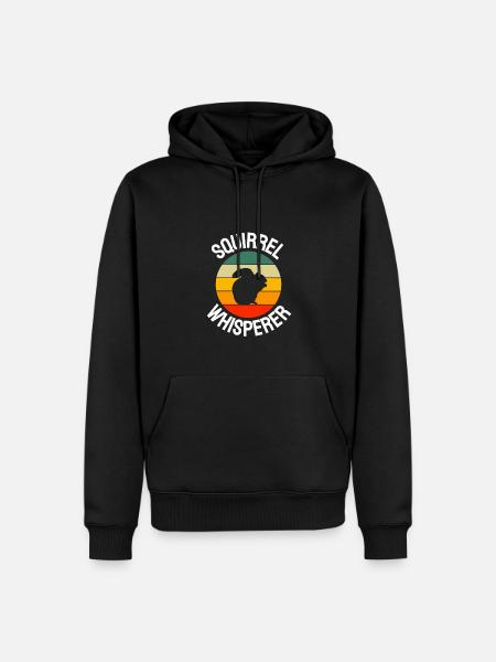 Eichhörnchen Flüsterer Waldtier Retro Eichhörnchen - Männer Premium Bio Hoodie - Schwarz