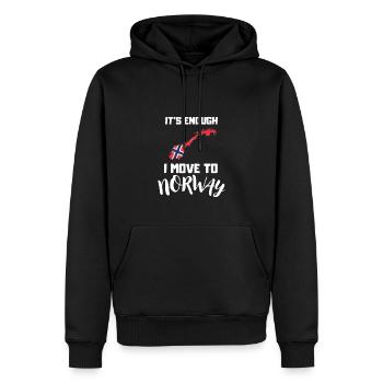 Norwegische Flagge Norweger Ich zieh nach Norwegen - Männer Premium Bio Hoodie - Schwarz - Vorne - Nico (187cm)