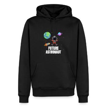 Rocket Planet Galaxy Futur astronaute - Sweat à capuche Premium bio Homme - noir - Devant - Nico (187cm)