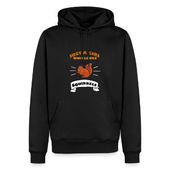 Animal forestier Rongeur Fille Cadeau Écureuil - Sweat à capuche Premium bio Homme - noir - Devant - Nico (187cm)