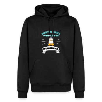 Antarctique Oiseau Zoo Animal Fille Cadeau Pingouin - Sweat à capuche Premium bio Homme - noir - Devant - Nico (187cm)