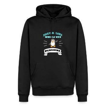 Zoo Oiseau Antarctique Animal Girl Cadeau Pingouin - Sweat à capuche Premium bio Homme - noir - Devant - Nico (187cm)