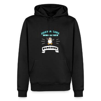 Zoo Amoureux des Animaux Fille Cadeau Pingouin - Sweat à capuche Premium bio Homme - noir - Devant - Nico (187cm)