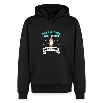 Zoo Animal Cadeau de Noël Fille Pingouin - Sweat à capuche Premium bio Homme - noir - Devant - Nico (187cm)