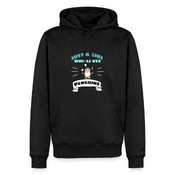 Amoureux des animaux Oiseau Animal Fille Cadeau Pingouin - Sweat à capuche Premium bio Homme - noir - Devant - Nico (187cm)