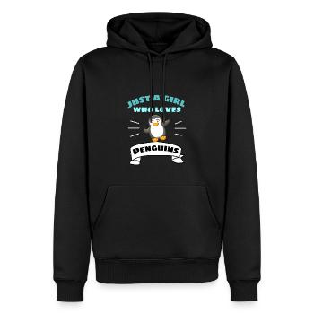 Zoo antarctique Animal Girl Cadeau Pingouin - Sweat à capuche Premium bio Homme - noir - Devant - Nico (187cm)