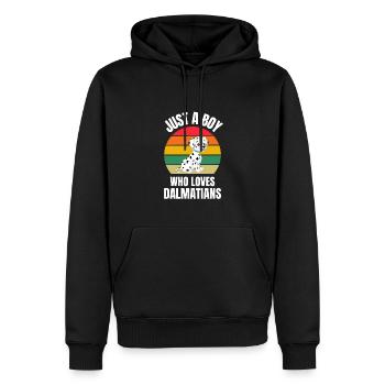 Nur ein Junge der Dalmatiner liebt Hund Dalmatiner - Männer Premium Bio Hoodie - Schwarz - Vorne - Nico (187cm)