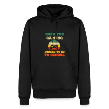 Born to gamble forced to school Gaming - Men’s Premium Organic Hoodie - black - Front - Nico (187cm)