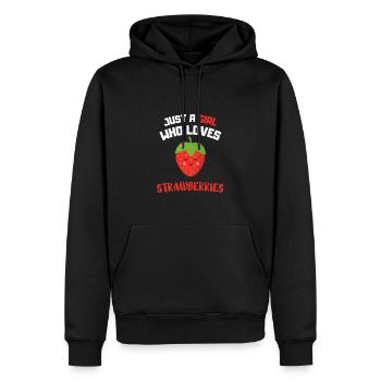 Kawaii Rote Beere Süßes Obst Mädchen Erdbeere - Männer Premium Bio Hoodie - Schwarz - Vorne - Nico (187cm)