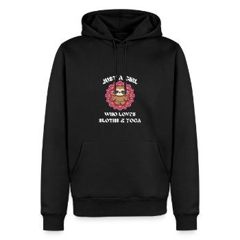 Buntes Mandala Yoga Mädchen Geschenk Faultier - Männer Premium Bio Hoodie - Schwarz - Vorne - Nico (187cm)