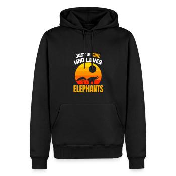 Tierliebhaber Afrika Safari Tier Mädchen Elefant - Männer Premium Bio Hoodie - Schwarz - Vorne - Nico (187cm)