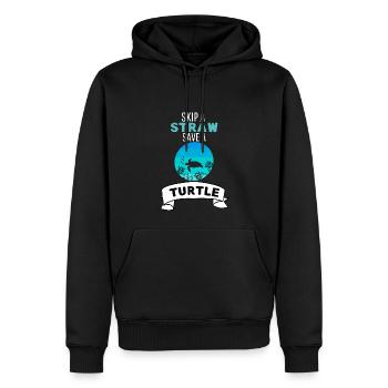 Ocean Animal Lovers Drôle de tortue rétro - Sweat à capuche Premium bio Homme - noir - Devant - Nico (187cm)
