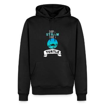 Ozean Tierliebhaber Meerestier Retro Schildkröte - Männer Premium Bio Hoodie - Schwarz - Vorne - Nico (187cm)