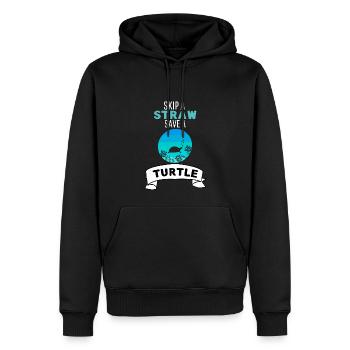 Meeresschildkröte Ozean Tier Retro Schildkröte - Männer Premium Bio Hoodie - Schwarz - Vorne - Nico (187cm)