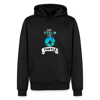 Rétro Océan Amoureux des animaux Protection du climat Tortue - Sweat à capuche Premium bio Homme - noir - Devant - Nico (187cm)