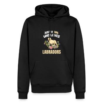 Chien Amoureux Fleurs Fille Cadeau Labrador - Sweat à capuche Premium bio Homme - noir - Devant - Nico (187cm)