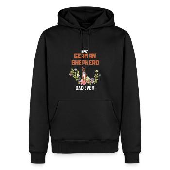 Dogs Papa Father's Day Gift German Shepherd - Men’s Premium Organic Hoodie - black - Front - Nico (187cm)