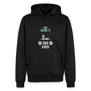 Propriétaire de chien Chiens Papa Fête des Pères Cadeau Husky - Sweat à capuche Premium bio Homme - noir - Devant - Nico (187cm)
