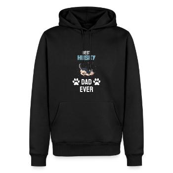 Husky Papa - Sweat à capuche Premium bio Homme - noir - Devant - Nico (187cm)